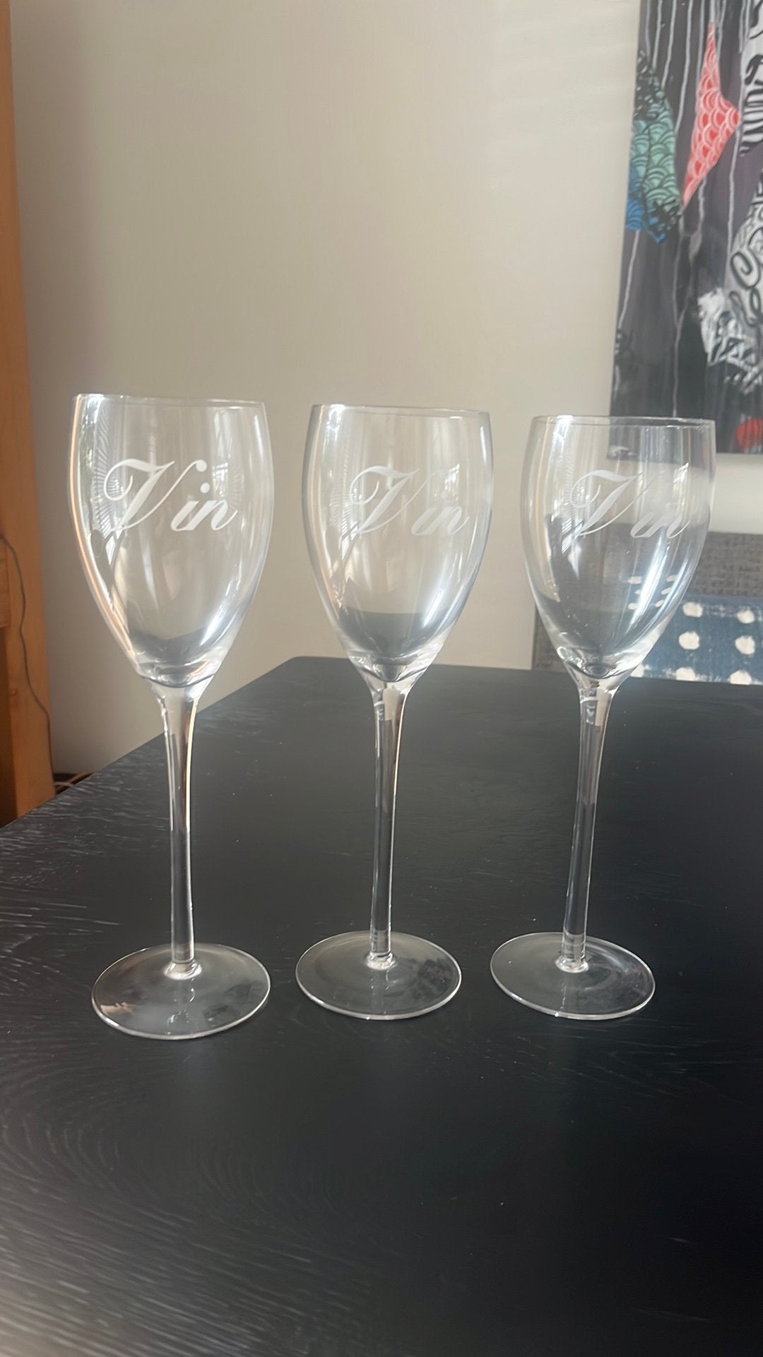 Te koop 3 wijnglazen van Rivera Maison, Ophalen, Zo goed als nieuw, Overige typen
