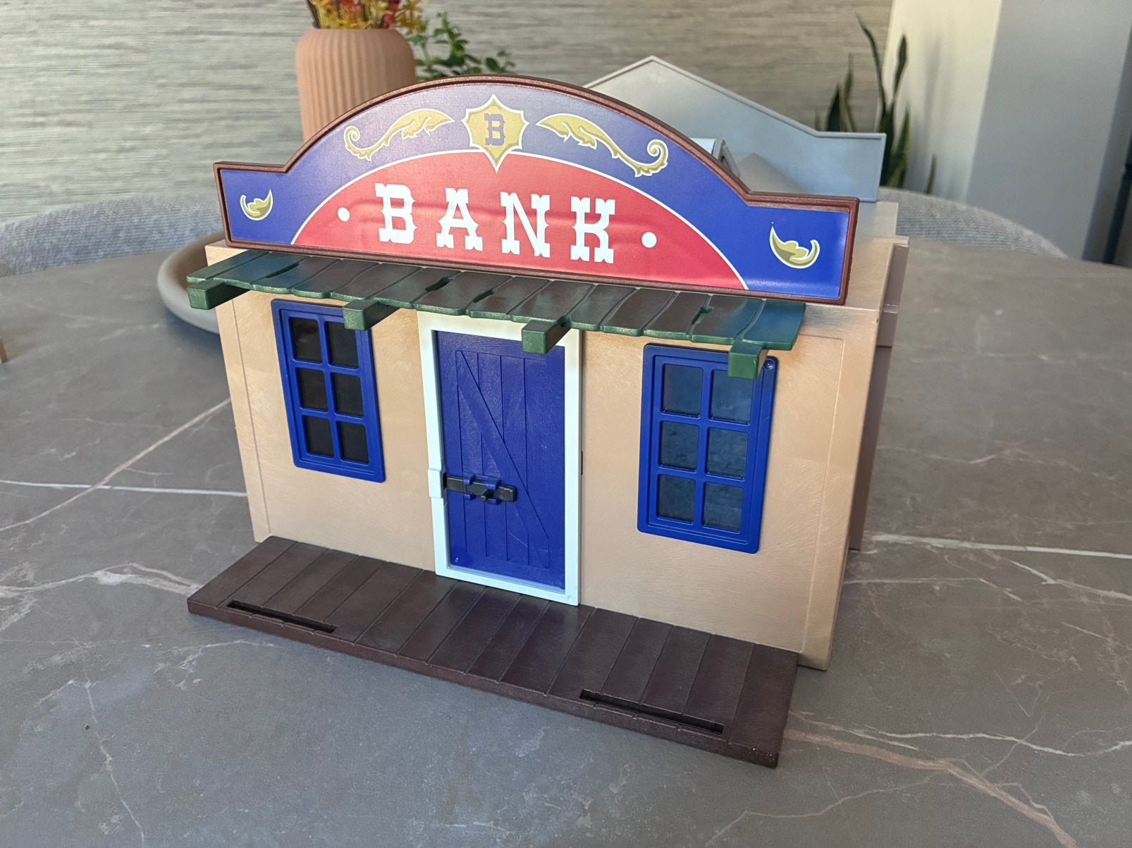 Meeneemkoffer bank en sheriff., Kinderen en Baby's, Speelgoed | Playmobil, Gebouw, Losse onderdelen, Zo goed als nieuw, Historisch