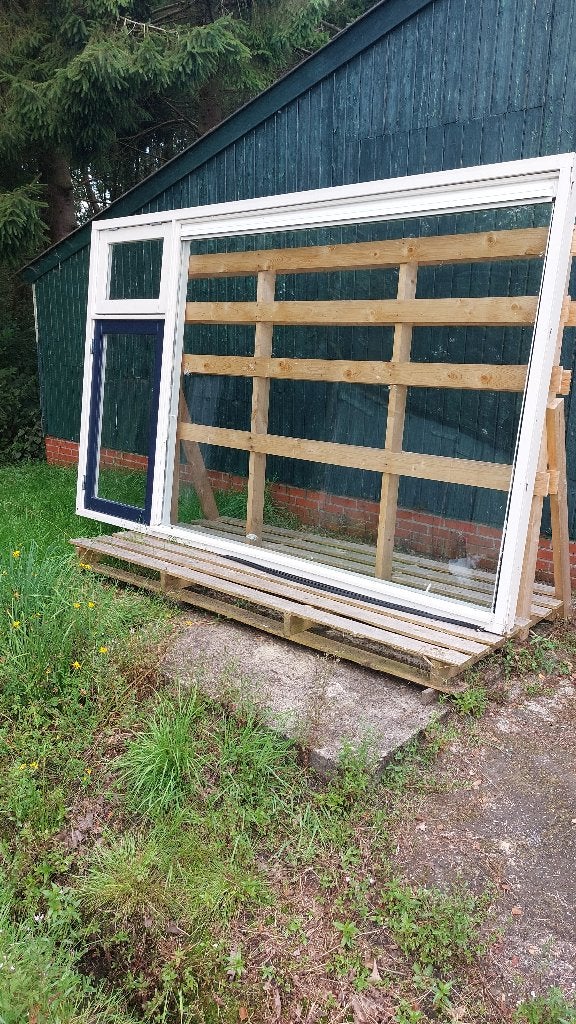houten kozijn kompleet, Ophalen, Gebruikt, 150 tot 225 cm, Inclusief glas