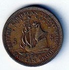 5  cent  1964  East Carribian Territoris. km. 4 ( 0,35 ), Ophalen of Verzenden, Noord-Amerika, Losse munt