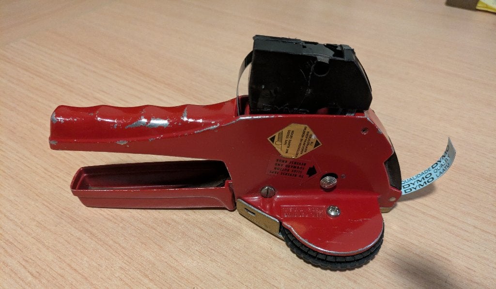 Vintage labelmaker lettertang ca. 1970, Ophalen of Verzenden, Gebruikt, Tape-label
