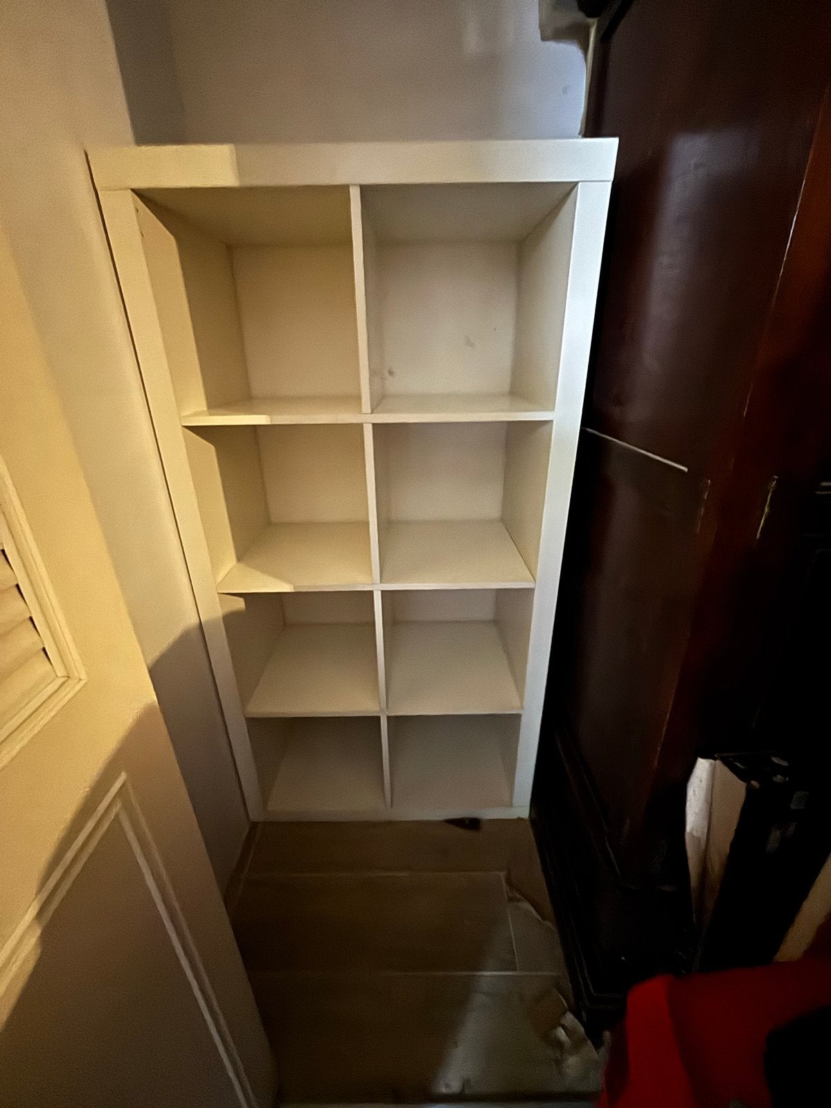 €10 Ikea Kallax kast 8 vakken met 6 rieten manden, Ophalen, Gebruikt, 100 tot 150 cm, 50 tot 100 cm