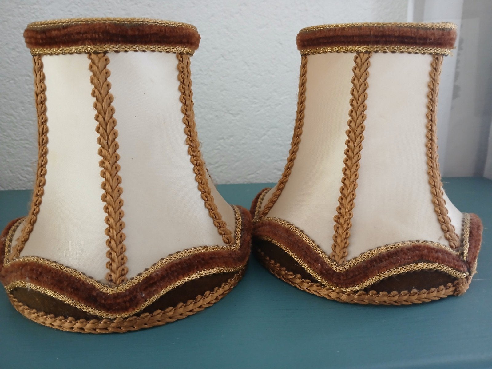 2 vintage schemerlamp klem kapjes, Ophalen of Verzenden