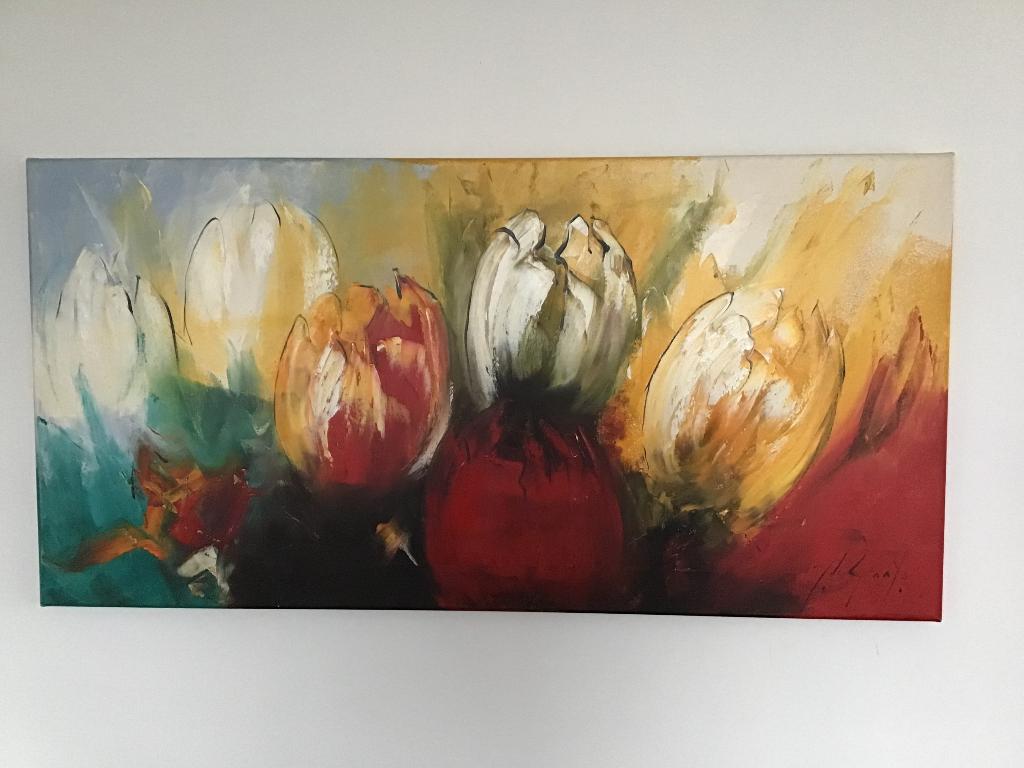 Jochem de Graaf Tulpen, Antiek en Kunst, Kunst | Schilderijen | Modern, Ophalen