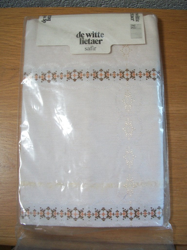 Vintage Tafelkleed De Witte Lietaer Beige 132 x 216 - Nieuw, Huis en Inrichting, Keuken | Textiel, Katoen, Overige merken, Beige
