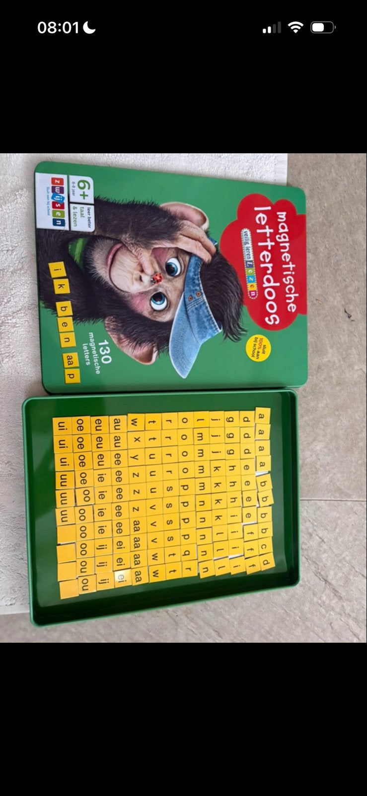 Magnetische letterdoos - Veilig leren lezen (6+), Kinderen en Baby's, Ophalen of Verzenden, Gebruikt, Taal en Lezen