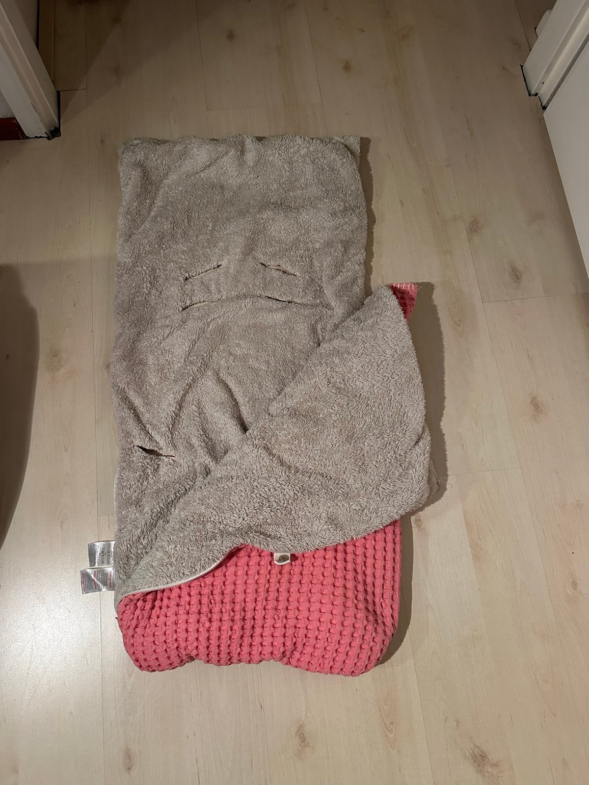 Koeka voetenzak wafelstof roze/grijs, Gebruikt, Koeka, Ophalen of Verzenden, Gevoerd