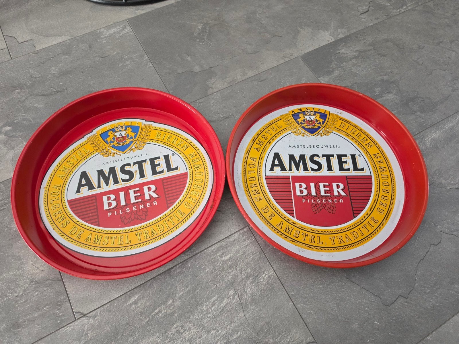 2 Amstel Bier dienbladen, Verzamelen, Ophalen, Gebruikt, Overige typen, Amstel