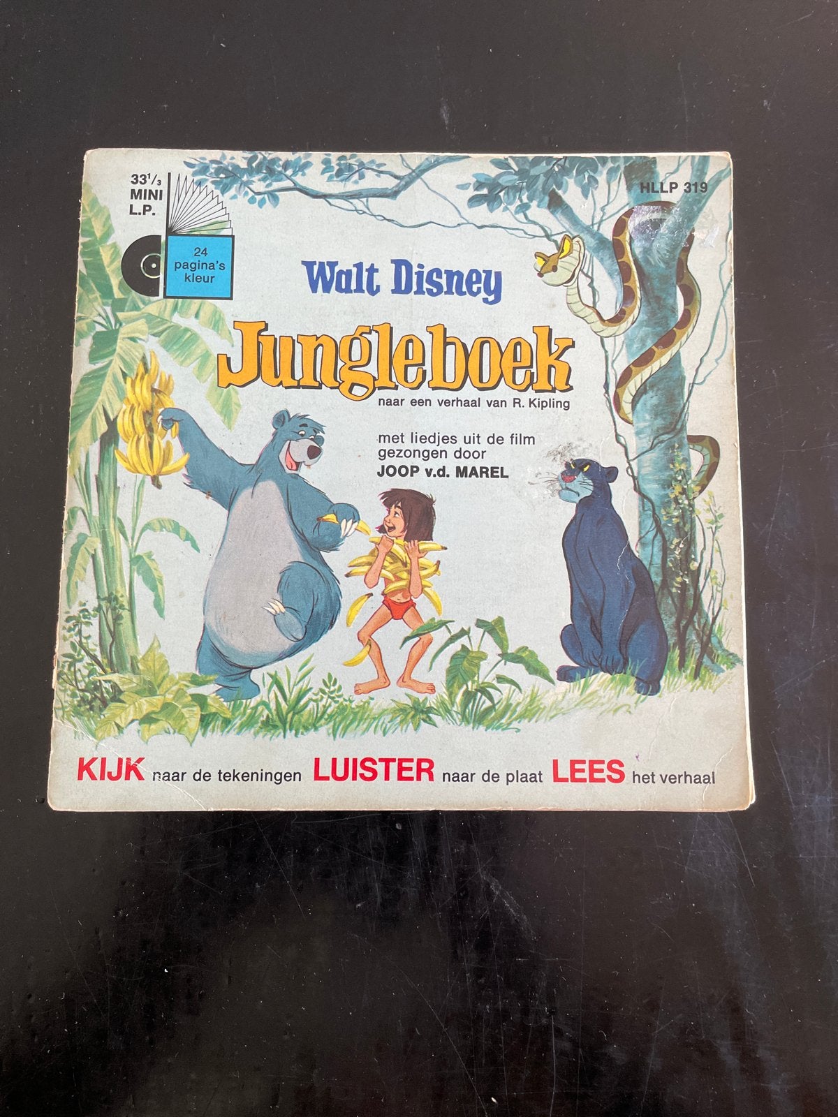 Walt Disney's Jungleboek - Mini LP met verhaal en liedjes, Gebruikt, 7 inch, Ophalen of Verzenden, 3 tot 5 jaar