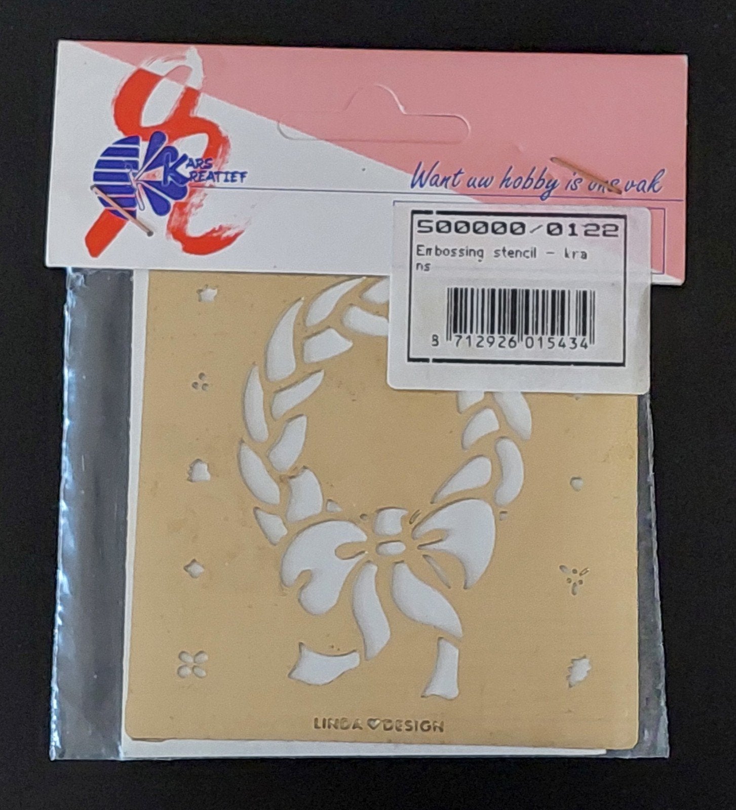 Embossing stencil (Linda Design) - Krans, Ophalen of Verzenden, Zo goed als nieuw, Kerst, Pons of Mal