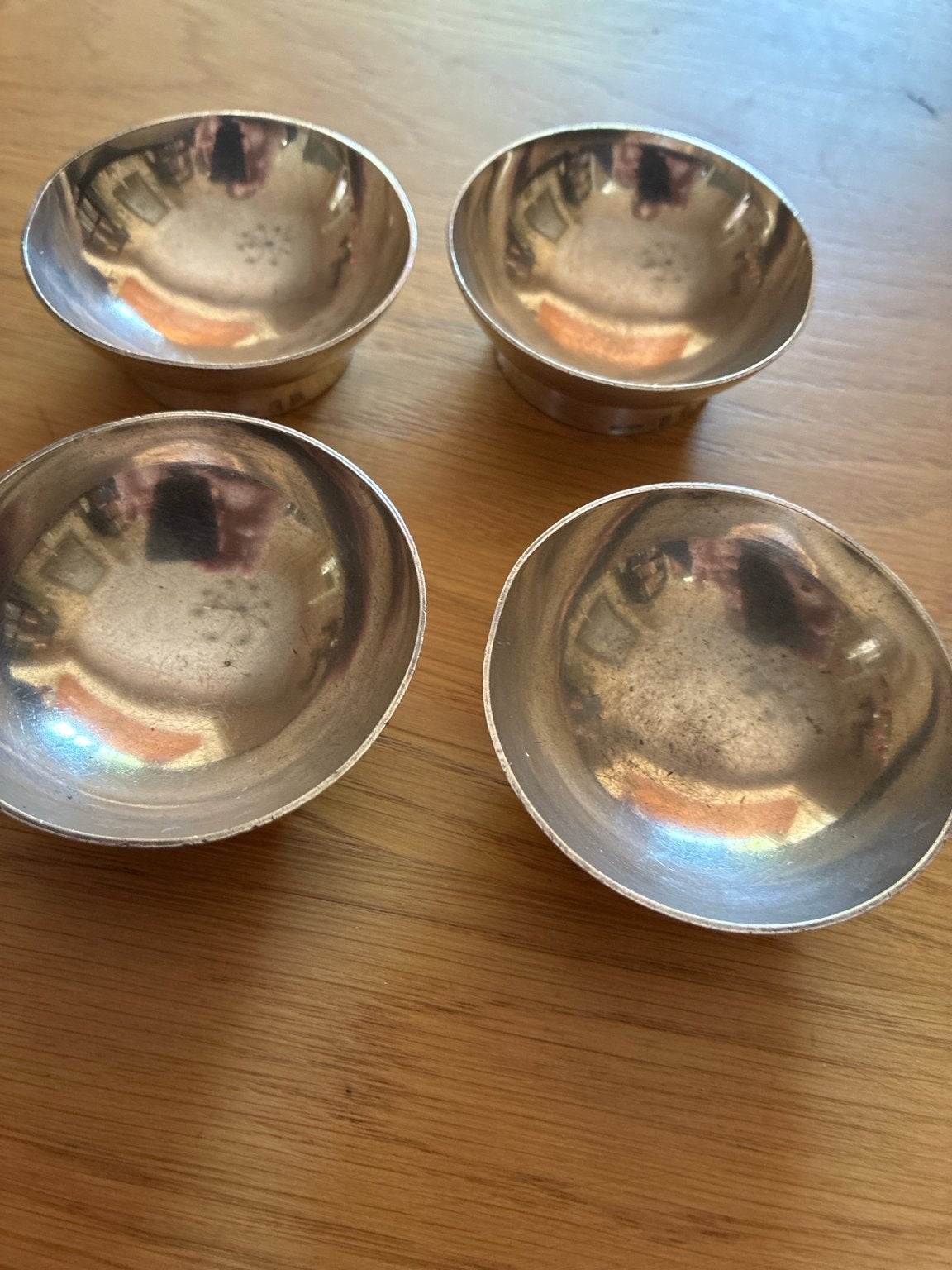 4 Franse verzilverde Boulenger schaaltjes vintage, Antiek en Kunst, Verzenden