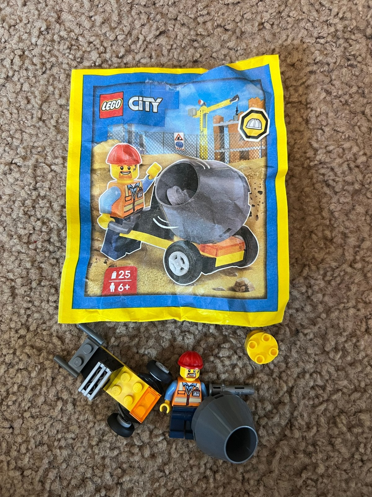 LEGO City Bouwvakker met Betonmolen Polybag Set, Ophalen of Verzenden, Zo goed als nieuw, Overige merken