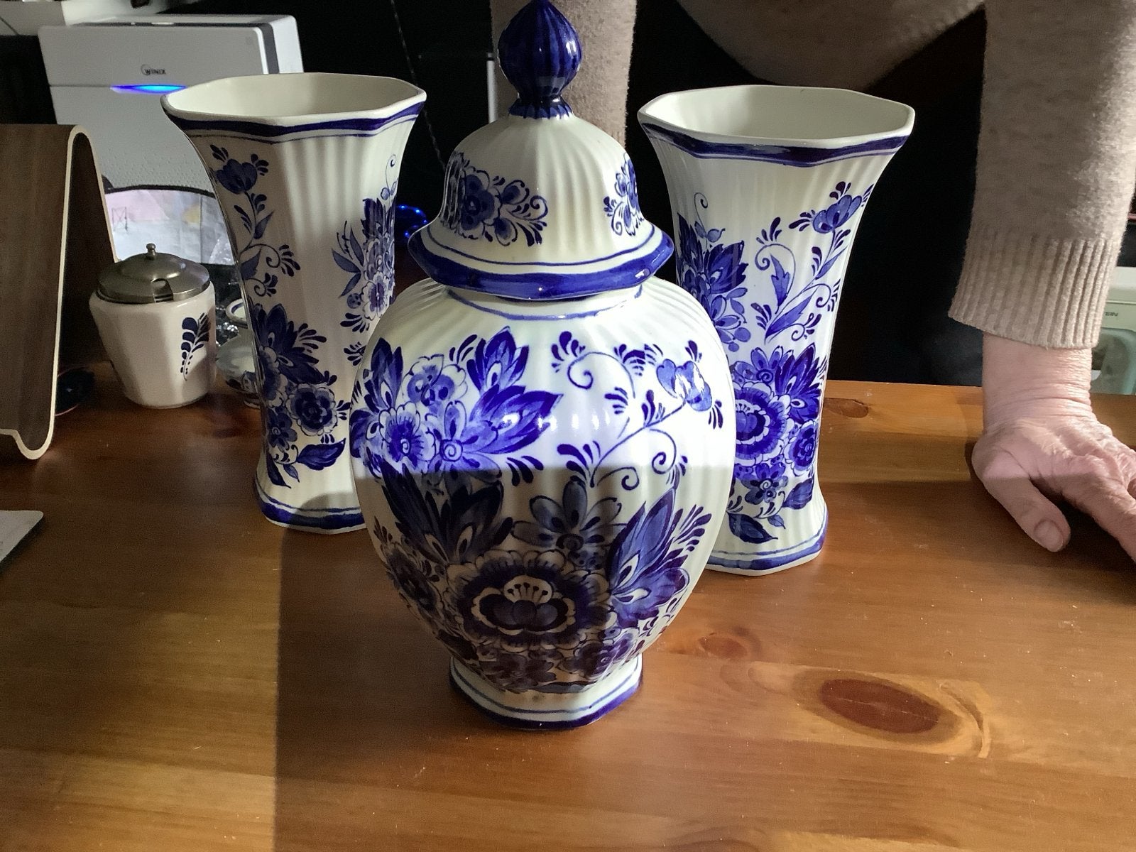 Prachtige Delfts Blauwe Vazen en Pot - Handwerk, Antiek en Kunst, Ophalen of Verzenden