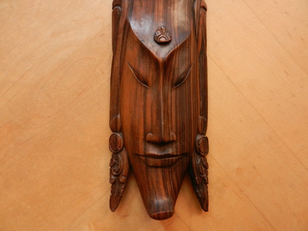 Coromandel relief Hoog vrouwen hoofd Indonesie Bali h. 40,1, Houtsnijwerk, Art deco, Ophalen of Verzenden, Handgemaakt