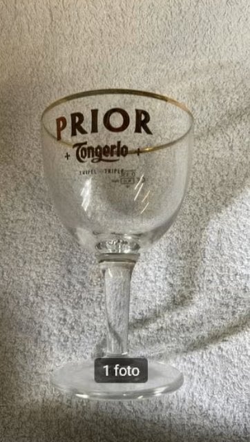 6  Prior Tongerlo bierglazen op voet, Ophalen of Verzenden, Nieuw, Glas of Glazen, Overige merken