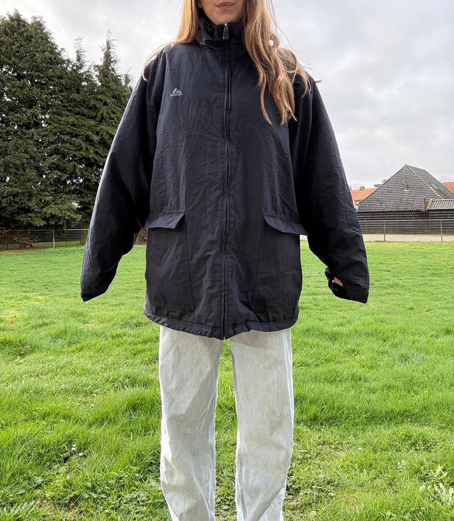 Adidas Vintage Winterjas Bomber, Zwart, Maat 46/48 (XL) of groter, Ophalen of Verzenden, Gedragen