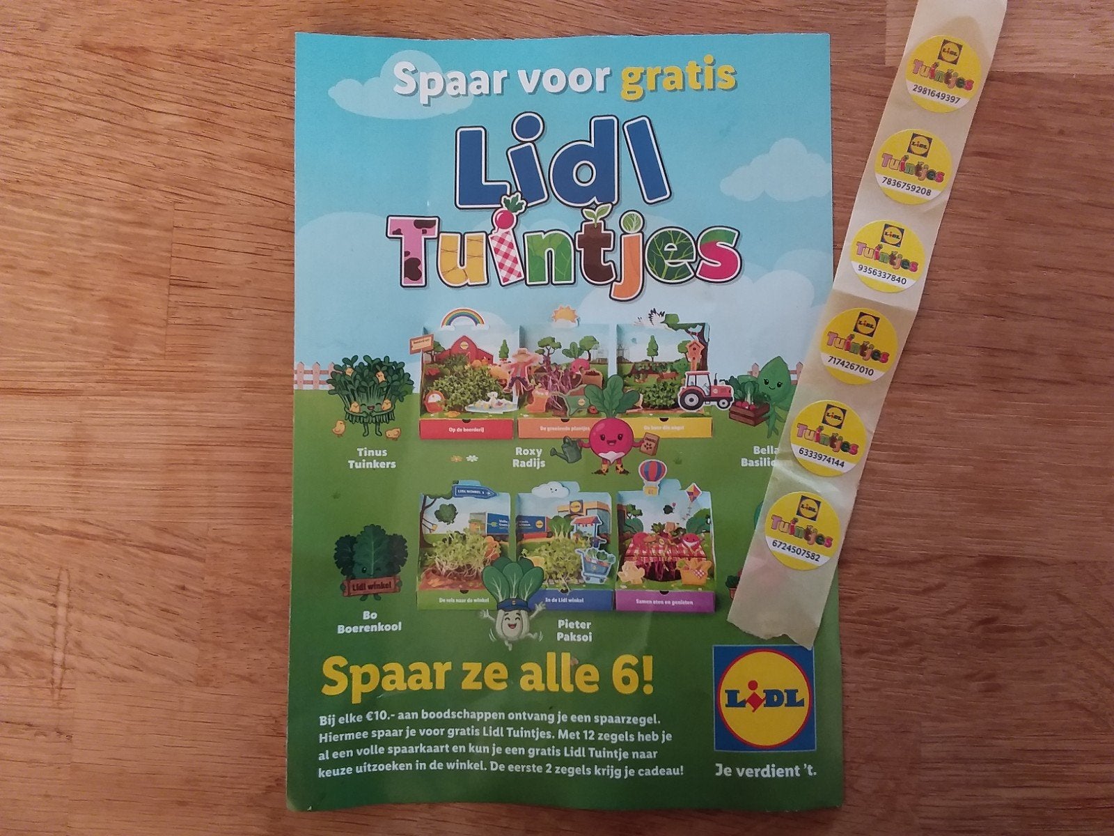 Lidl tuintjes zegels, spaarzegels, 6 stuks, Lidl, Ophalen of Verzenden