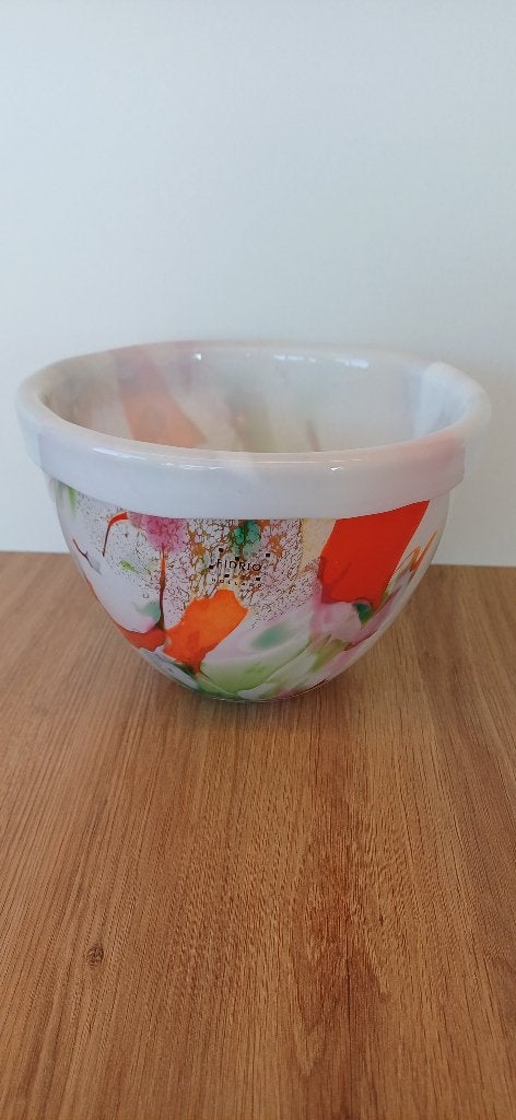 Kleurrijke, mondgeblazen vaas van het merk Fidrio., Huis en Inrichting, Overige kleuren, Handgemaakt, 14 cm, Ophalen of Verzenden