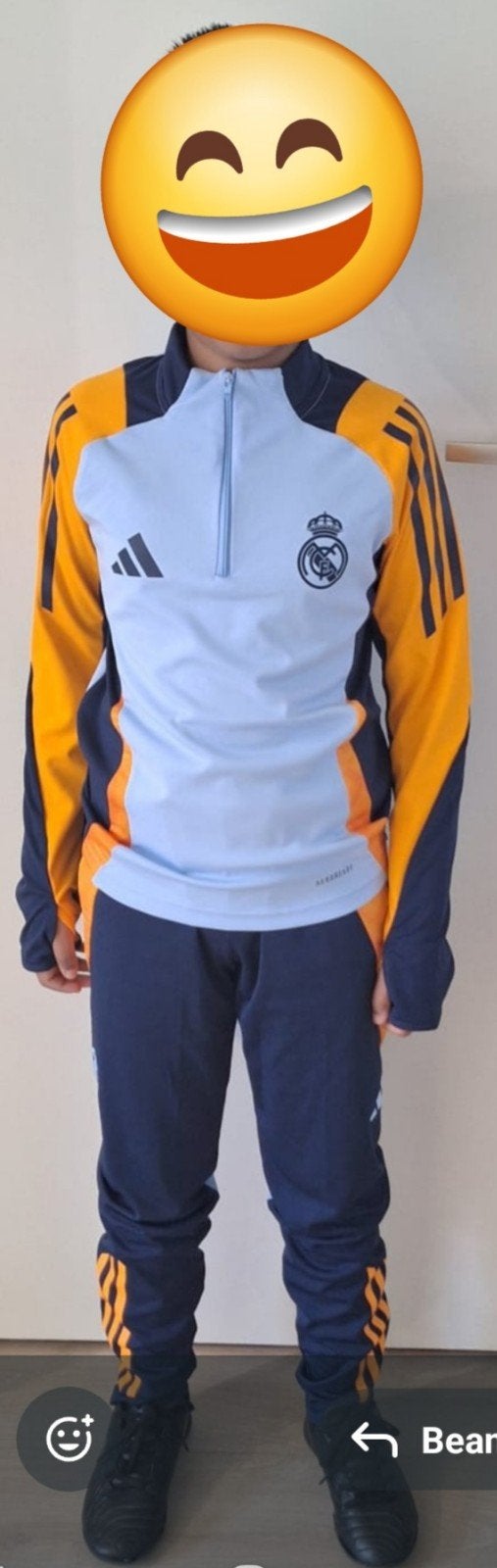 Adidas Real Madrid Trainingspak Maat 140-152, Adidas, Ophalen of Verzenden, Zo goed als nieuw, Setje