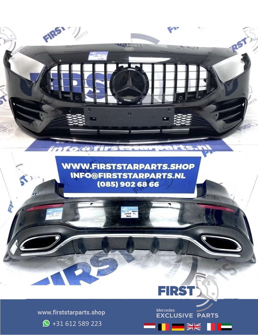 W177 A KLASSE 2022 AMG PAKKET BUMPER SET Origineel Mercedes, Auto-onderdelen, Carrosserie en Plaatwerk, Gebruikt, -, Ophalen of Verzenden