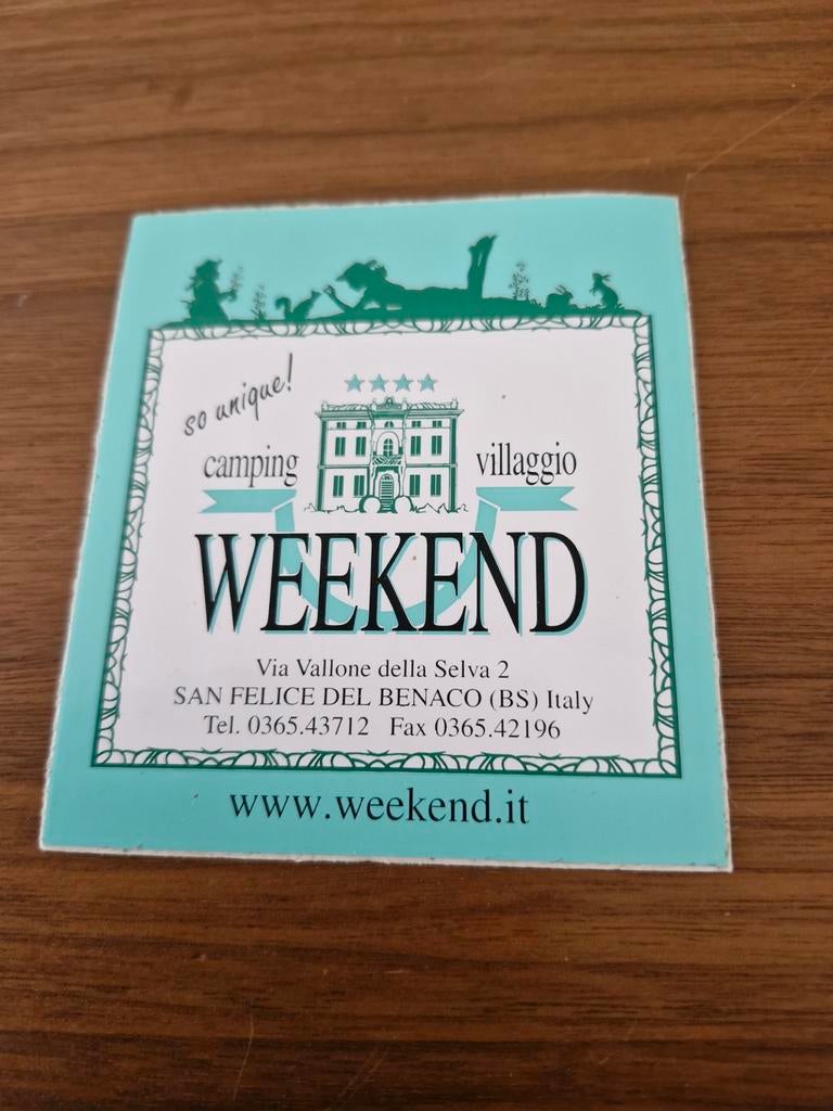 7644 Sticker Camping Villaggio Weekend in Italië, Ophalen of Verzenden, Zo goed als nieuw
