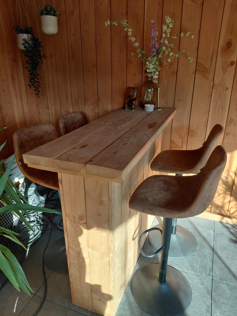 Bar/sta tafel + 4 barstoelen, Tuin en Terras, Tuinsets en Loungesets, Ophalen of Verzenden, Aluminium