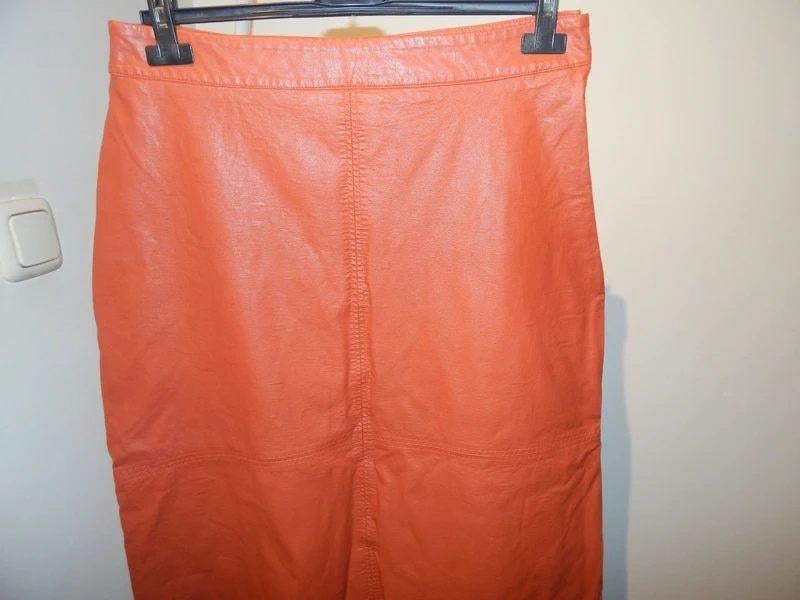 Studio Anneloes leder look rok mooie warme oranje tint M, Maat 38/40 (M), Studio Anneloes, Verzenden, Oranje