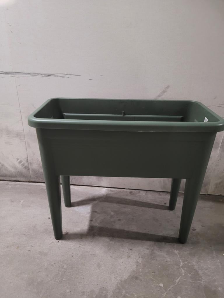 Groene kunststof plantenbak op poten, Ophalen, Kunststof, Gebruikt, 60 tot 100 cm