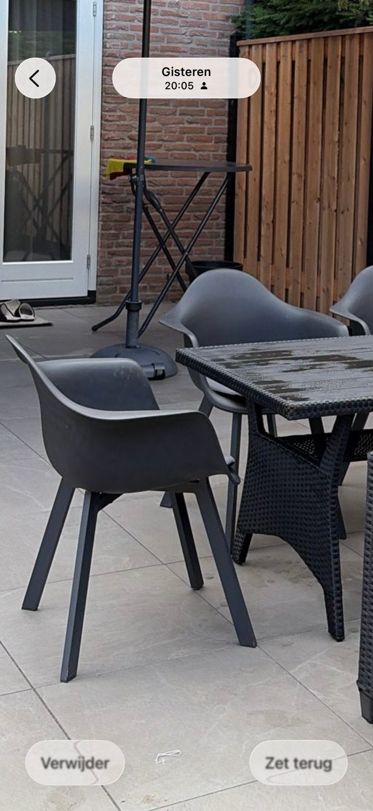 Tuinstoelen Bois Le Duc 3 stuks, Ophalen, Zo goed als nieuw, Kunststof