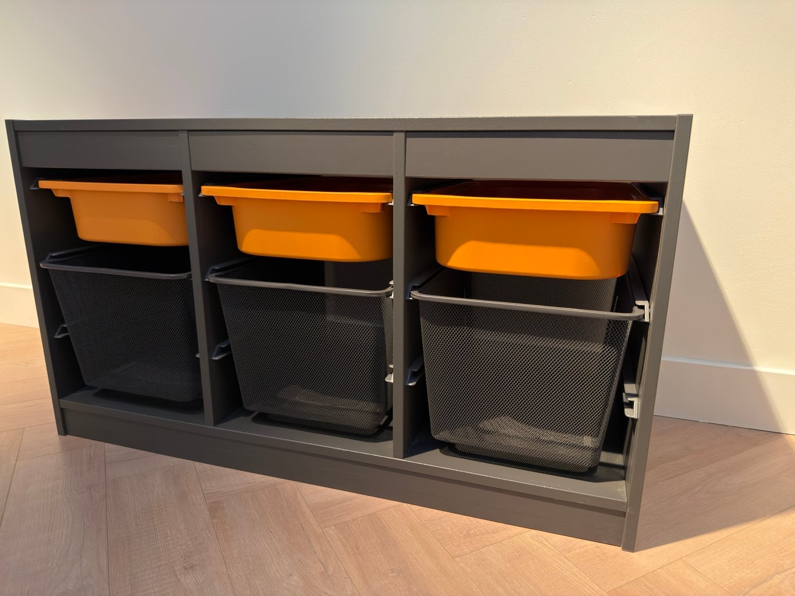 IKEA TROFAST Opbergmeubel Donkergrijs – Inclusief 6 Bakken, 50 tot 100 cm, Ophalen of Verzenden, Zo goed als nieuw, Minder dan 50 cm