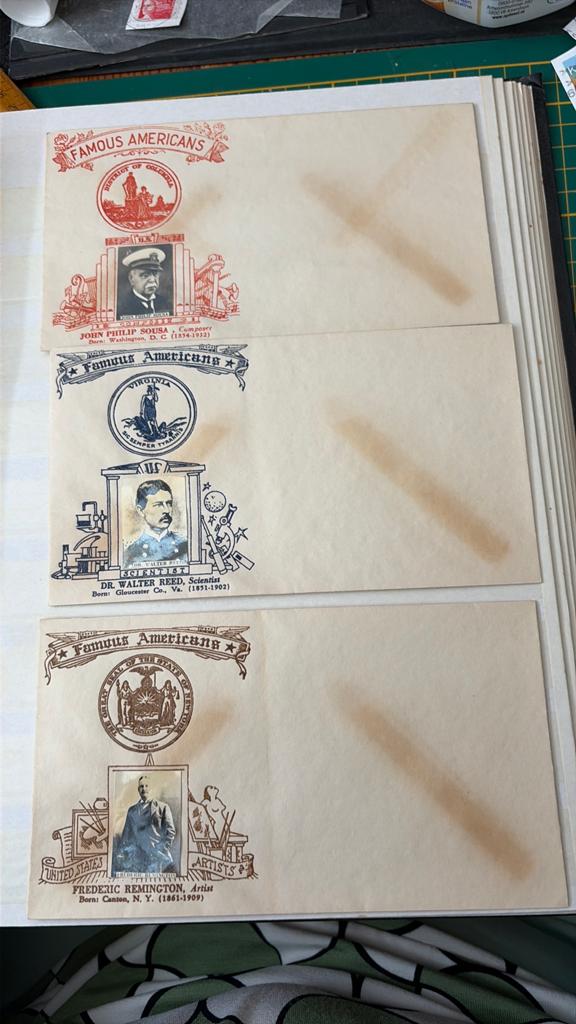 3 enveloppen famous Americans USA/Amerika, Verzenden