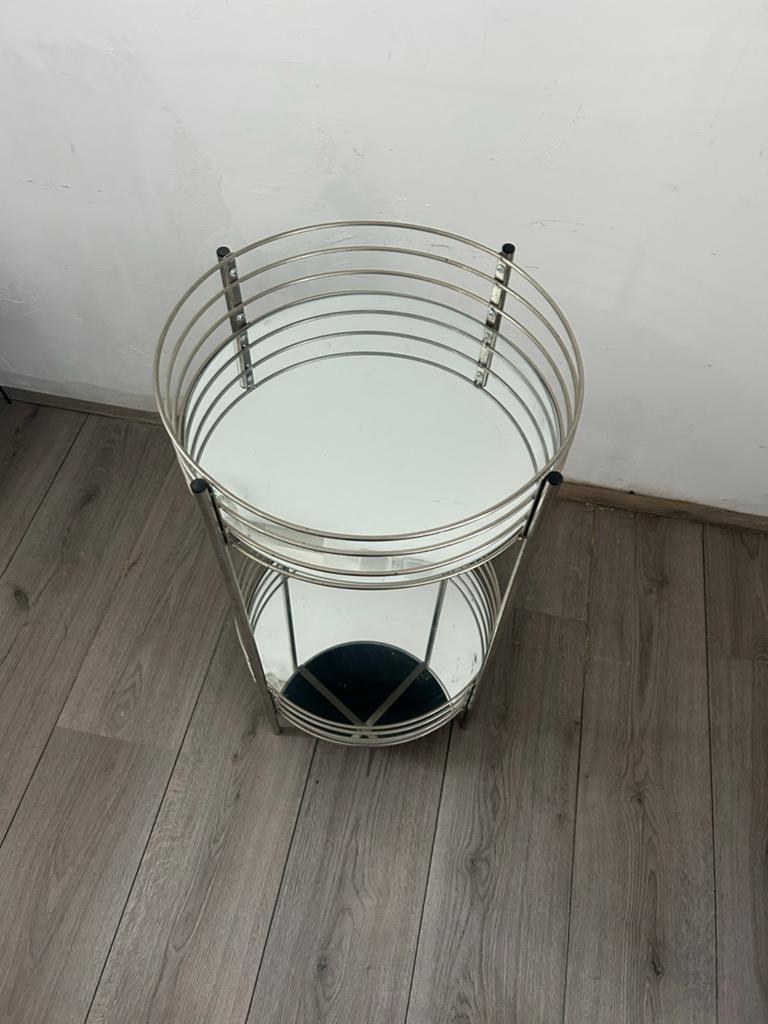 glazen bijzettafel, Minder dan 55 cm, Rond, Ophalen of Verzenden, 60 cm of meer