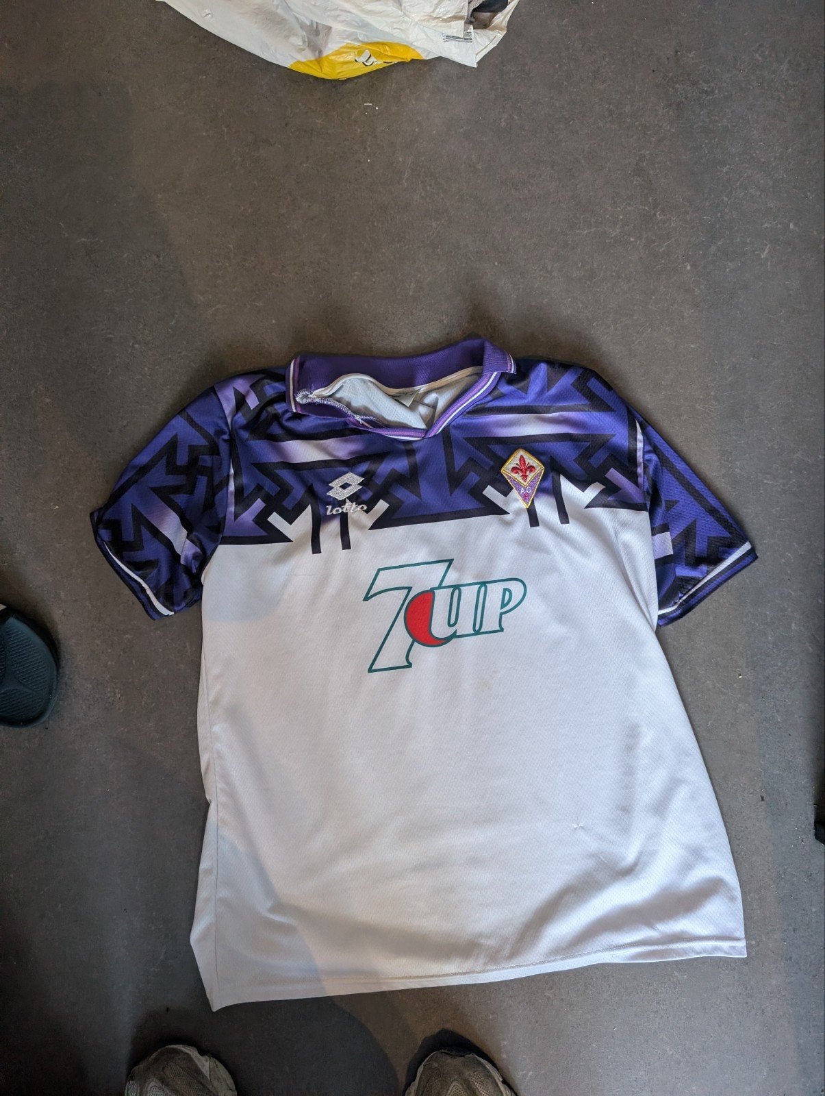 Vintage Fiorentina Thuisshirt - Jaren '90 - Maat L, Paars, Ophalen of Verzenden, Voetbal, Gedragen