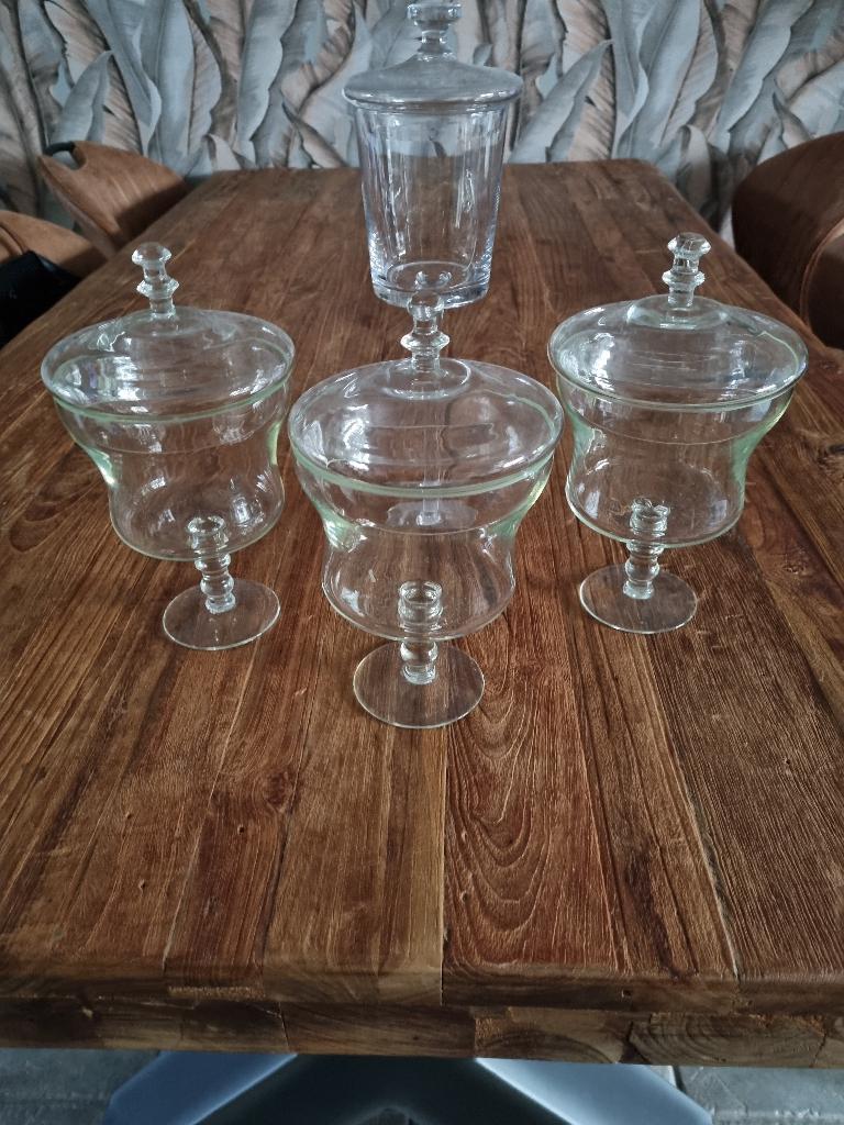 Te koop decoratie glazen stolpen, Huis en Inrichting, Woonaccessoires | Stolpen, Ophalen of Verzenden, Zo goed als nieuw