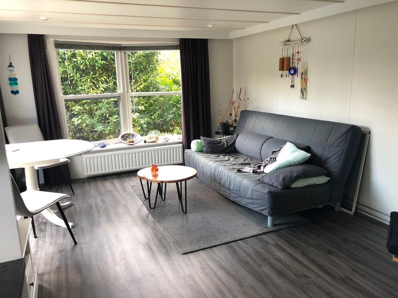 Grijze slaapbank met afneembare/wasbare hoes - 200x140cm, Gebruikt, Tweepersoons, 200 cm, Grijs