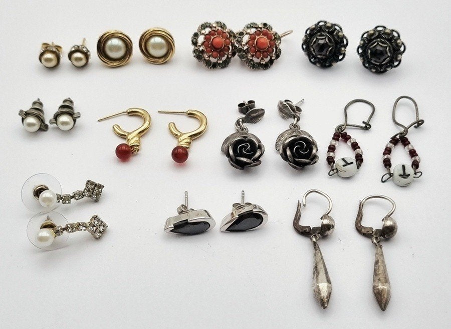 1113. Vintage oorbellen, tweede helft 20e eeuw, Antiek en Kunst, Ophalen of Verzenden, Dames