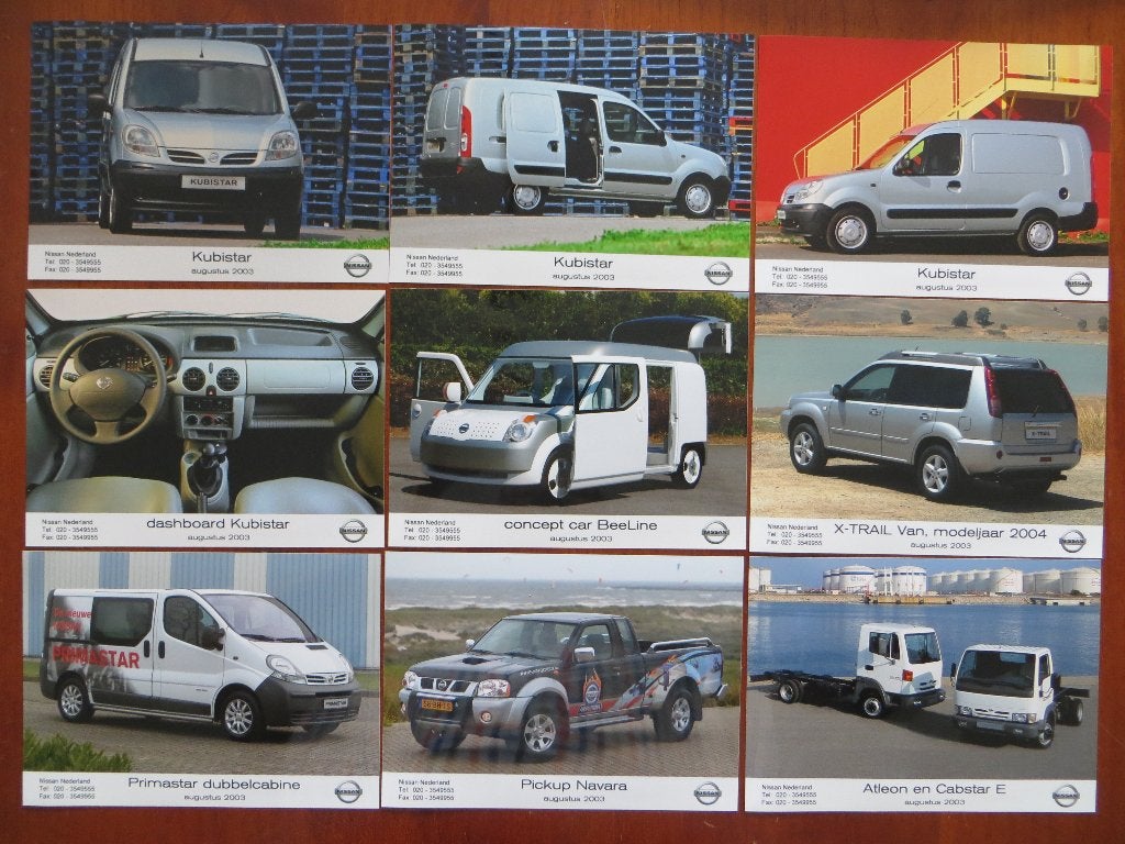 Nissan BedrijfsautoRAI 2003 persmap (aug. 2003) o.a 9 foto's, Ophalen of Verzenden, Nieuw, Nissan