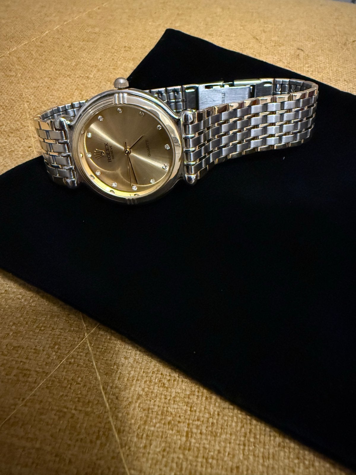 Rolex Geneve Quartz Polshorloge., Sieraden, Tassen en Uiterlijk, Horloges | Dames, Staal, Polshorloge, Ophalen of Verzenden, Zo goed als nieuw