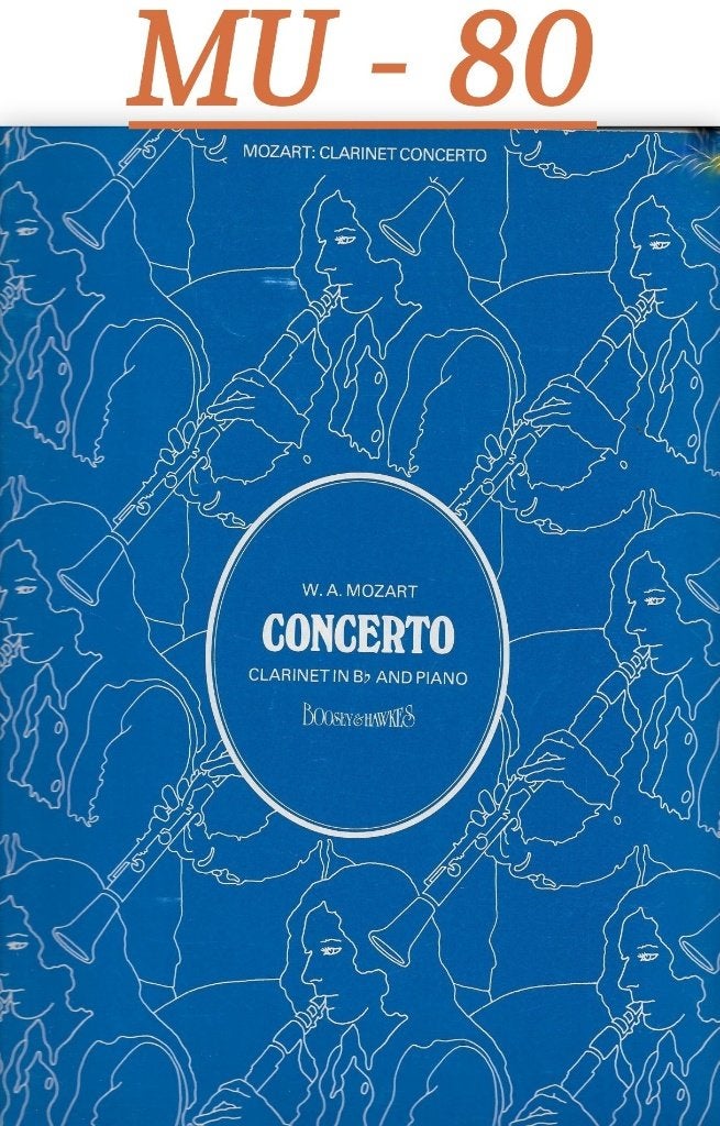 MU - 80 Clarinet bladmuziek Concerto - W.A.Mozart, Muziek en Instrumenten, Bladmuziek, Gebruikt, Ophalen of Verzenden, Artiest of Componist