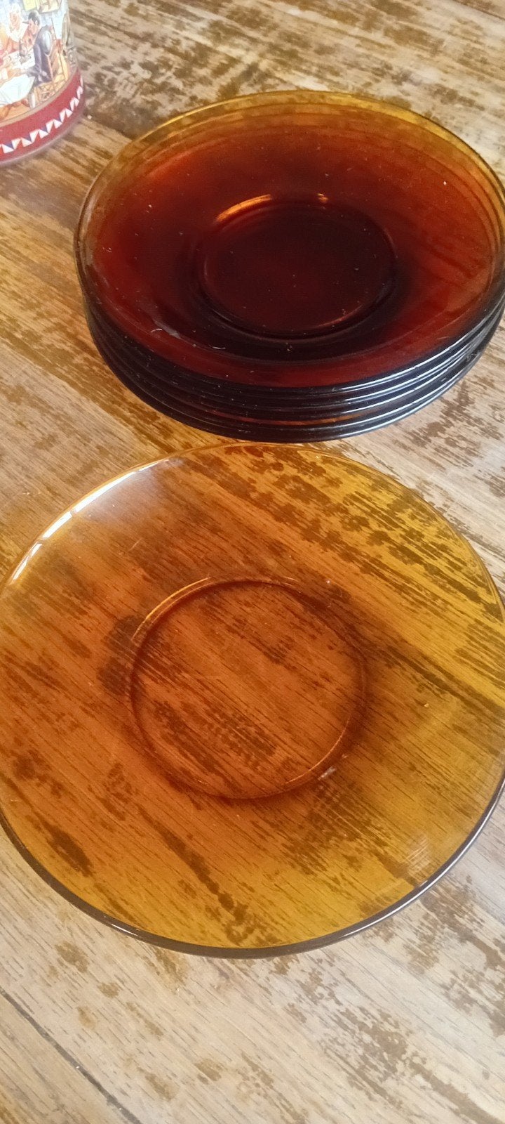 6 duralex schotels, Ophalen of Verzenden, Gebruikt, Rond, Glas