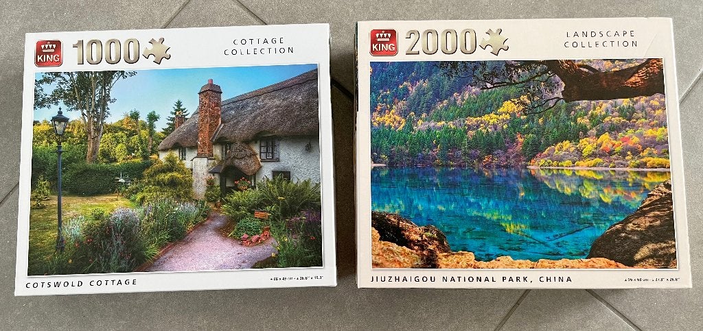 2 puzzel 1000 en 2000 stukjes, Ophalen of Verzenden, 500 t/m 1500 stukjes, Gebruikt, Legpuzzel