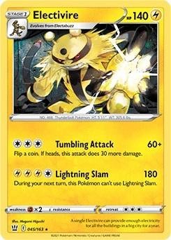 Battle Styles,  Electivire [rare] 45/163, Hobby en Vrije tijd, Verzamelkaartspellen | Pokémon, Verzenden, Nieuw, Losse kaart