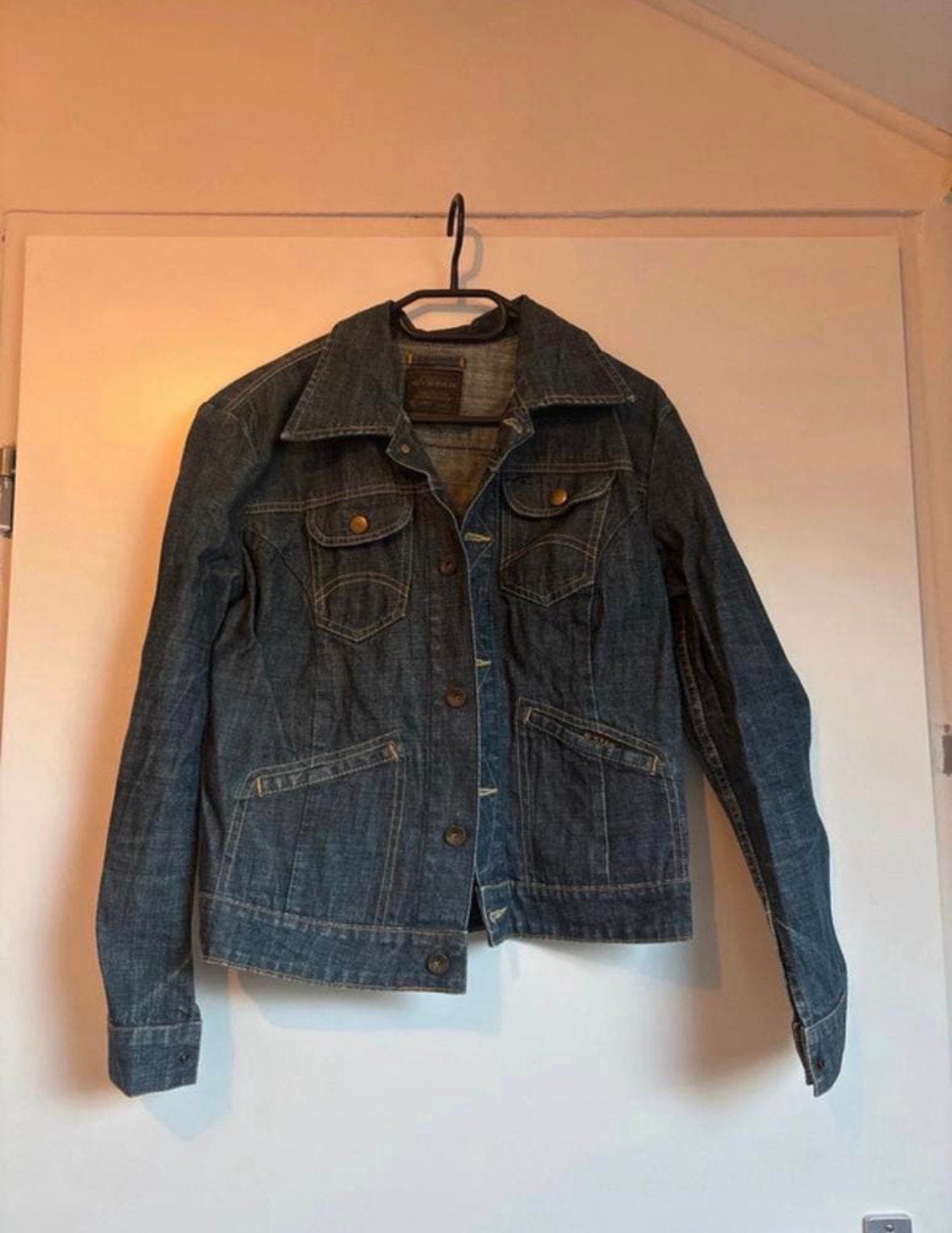 Spijker jas, Kleding | Dames, Ophalen of Verzenden, Zo goed als nieuw, Maat 42/44 (L), Blauw