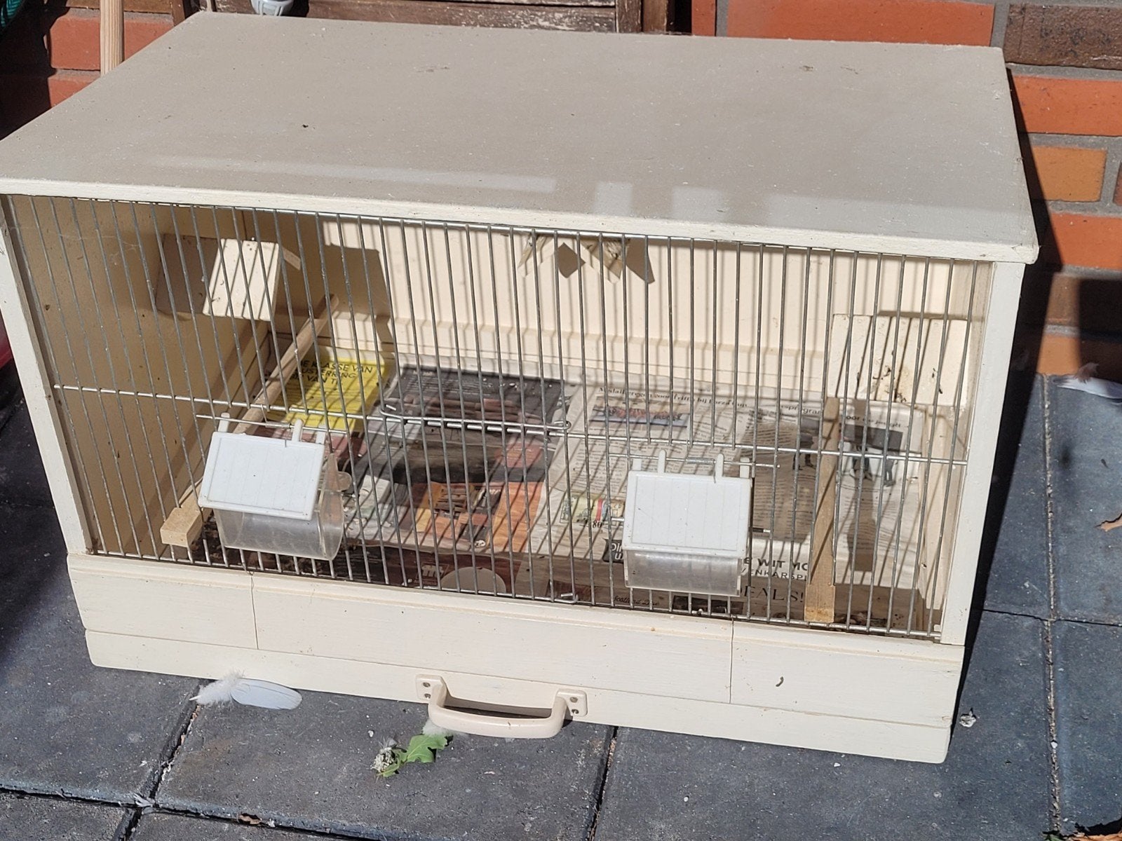 Houten vogelkooi, Dieren en Toebehoren, Ophalen, Gebruikt, Hout, Vogelkooi