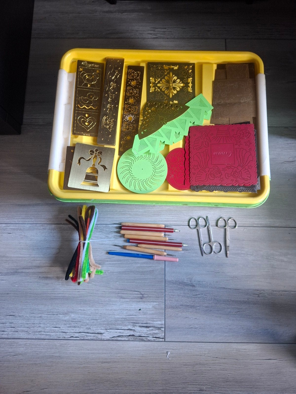 hobby dingen: prikplaten met prik pennen, schaartjes,, Hobby en Vrije tijd, Ophalen of Verzenden