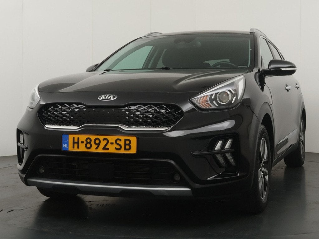 Kia Niro 1.6 GDi PHEV DynamicPlusLine - Stoel/stuurverwarmin, Auto's, Kia, Gebruikt, Leder en Stof, Zwart, 71 km/l