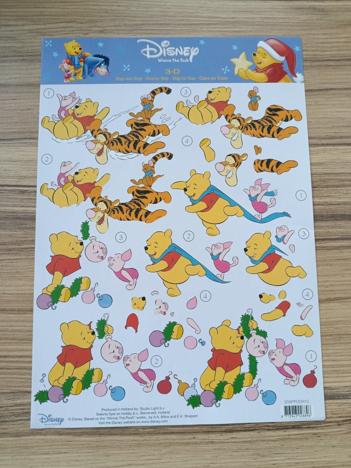 Winnie the pooh, knorretje, tijgertje, Knipvellen,, Ophalen of Verzenden, Nieuw, Kerst, Knipvel