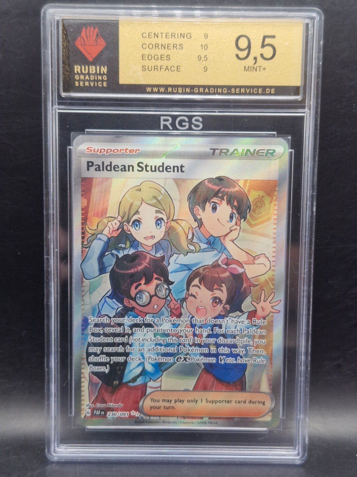 Paldean student pokemon #230 RGS 9.5, Verzenden, Zo goed als nieuw, Losse kaart