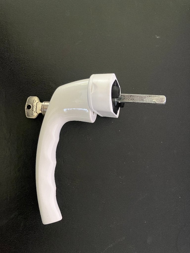 Raamkrukken met slot wit en aluminium (nieuw), Doe-het-zelf en Verbouw, Hang- en Sluitwerk, Ophalen, Nieuw, Overige materialen