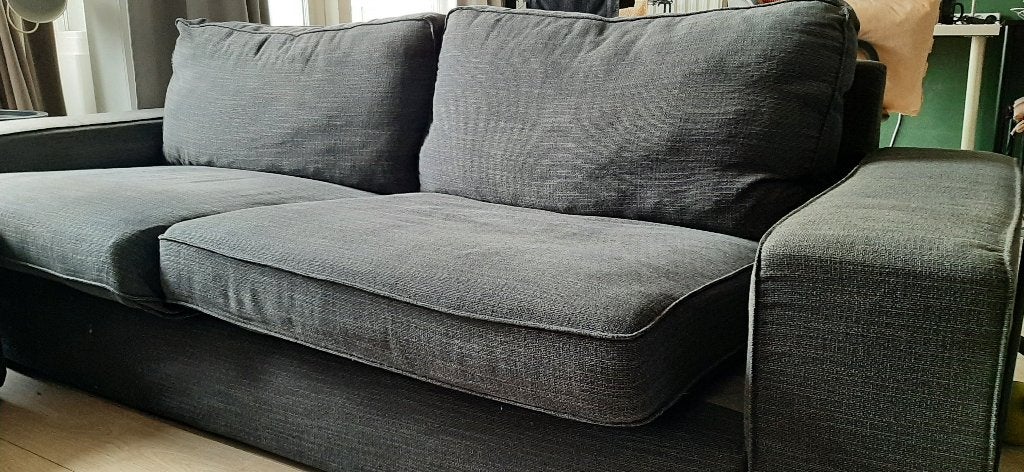 Gratis: Comfortabele 3-persoonsbank in grijs, Ophalen, Gebruikt, Driepersoons, 75 tot 100 cm